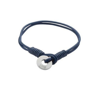 Blue OZIL leather wrap bracelet